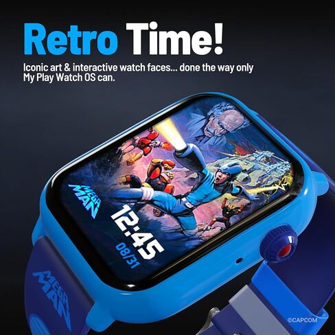 Mega Man Digital Gaming Watch – Built from Mega Man™ 2, Classic & Arcade Modes, Non-Connected, Step Counter, Heart and Calories Tracking, Includes 2 Bands in Saudi Arabia
