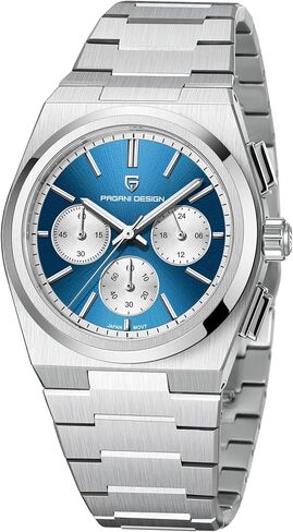 Pagani Design Watches for Men VK63 Movement Quartz Chronograph Watch, 40mm Sapphire Glass 316L Stainless Steel 100m Water Resistant Luminous Dress Watch in Saudi Arabia