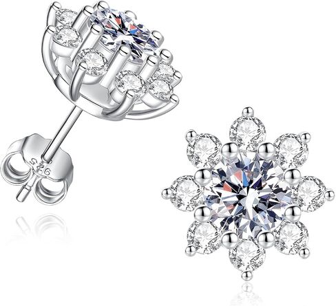 2CT Moissanite Stud Earrings for Women Wife D Color VVS1 Round Cut Moissanite for Mom Her S925 Sterling Silver for Anniversary Birthday Christmas Valentines in Saudi Arabia