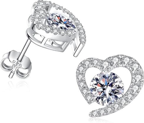 2CT Moissanite Stud Earrings for Women Wife D Color VVS1 Round Cut Moissanite for Mom Her S925 Sterling Silver for Anniversary Birthday Christmas Valentines in Saudi Arabia