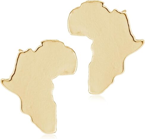 Chic Stainless Steel African Map Studs Earrings Cute Gold Silver Traditional Ethnic Post Map Stud Earring for Women in Saudi Arabia