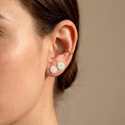 16 Pairs Plastic Flower Stud Earrings, Colorful Resin Rose Earrings for Women, Flower Stud Earring for Women with Plastic Earring Posts, Everyday Wear, Travel, Versatile Accessory. in Saudi Arabia