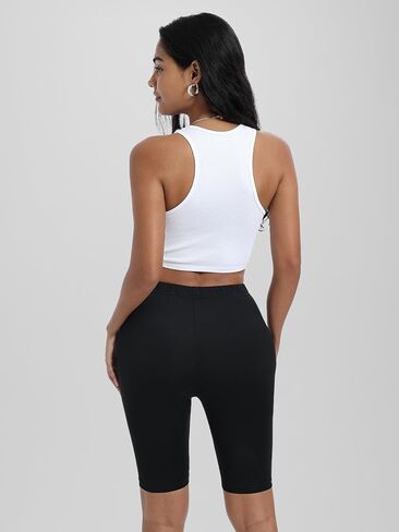 Women's Biker Shorts Athletic Yoga Exercise Shorts Soft Comfy High Waisted Casual Wear in Kuwait