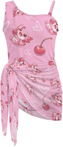 Girls Swimsuit One Piece Bathing Suits with Cover Up Skirt Kid Summer Beach Swimwear in Saudi Arabia