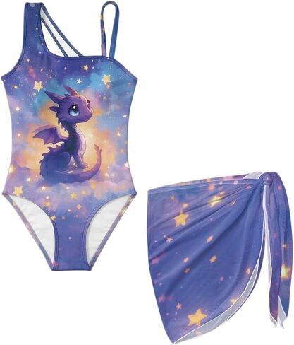 Upetstory Girls Swimsuit Cover Up Set Cut Out One Piece Bathing Suit 7-18 in Kuwait