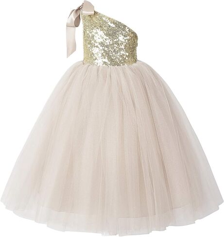 ekidsbridal One-Shoulder Sequin Tutu Junior Flower Girl Dresses Princess Dresses 182 in Kuwait
