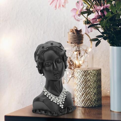 Beavorty Jewelry Display Stand Figure Bust Necklace Holder Earring Organizer Resin Craft 10.43X7.08X5.51In for Home Decor Wedding Gift in Kuwait