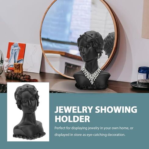 Beavorty Jewelry Display Stand Figure Bust Necklace Holder Earring Organizer Resin Craft 10.43X7.08X5.51In for Home Decor Wedding Gift in Kuwait