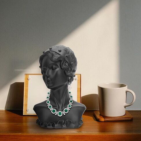 Beavorty Jewelry Display Stand Figure Bust Necklace Holder Earring Organizer Resin Craft 10.43X7.08X5.51In for Home Decor Wedding Gift in Kuwait