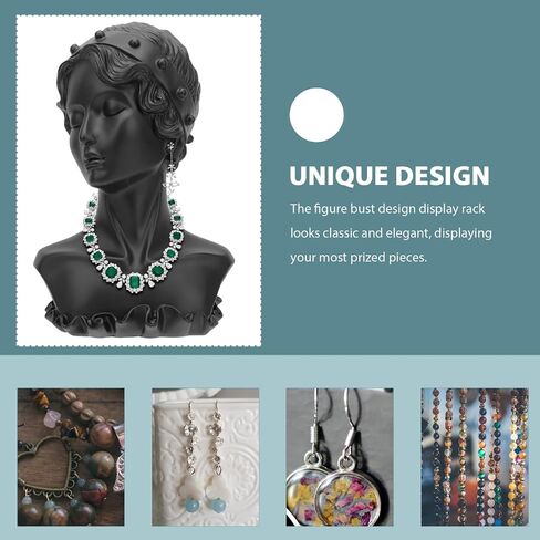 Beavorty Jewelry Display Stand Figure Bust Necklace Holder Earring Organizer Resin Craft 10.43X7.08X5.51In for Home Decor Wedding Gift in Kuwait