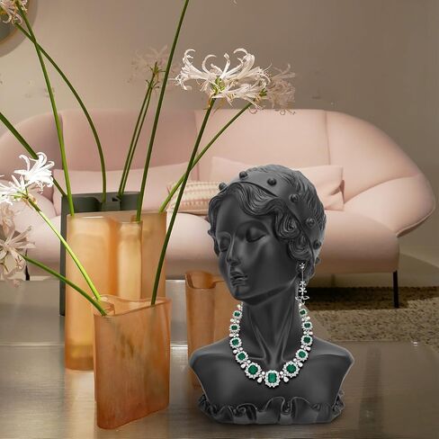 Beavorty Jewelry Display Stand Figure Bust Necklace Holder Earring Organizer Resin Craft 10.43X7.08X5.51In for Home Decor Wedding Gift in Kuwait