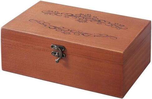 Large Capacity Wooden Storage Box With Safety Lock Multifunctional Flip Top Jewelry Storage Treasure Chest Box Home Decorative in Kuwait
