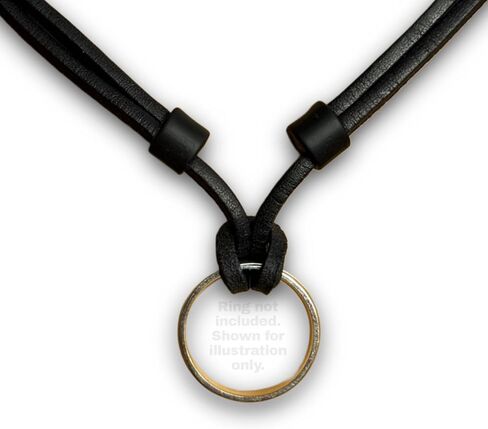 HANA LIMA Ring Holder Necklace for Men & Women - Adjustable Leather Necklace for Wedding Ring or Wedding Band, Handmade in Germany, Black Leather Cord, 14-25.5 Inches in Saudi Arabia