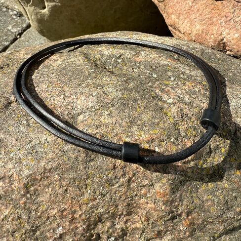 HANA LIMA Ring Holder Necklace for Men & Women - Adjustable Leather Necklace for Wedding Ring or Wedding Band, Handmade in Germany, Black Leather Cord, 14-25.5 Inches in Saudi Arabia