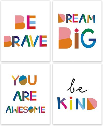 GYNNCRIO Inspirational Gym Poster, Wall Decor For Home, Office, Or Gym，Motivational Wall Art For College Girls & Boys, Set of 4 (8x10 Unframed) -A07 in Kuwait