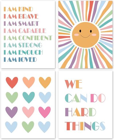 GYNNCRIO Inspirational Gym Poster, Wall Decor For Home, Office, Or Gym，Motivational Wall Art For College Girls & Boys, Set of 4 (8x10 Unframed) -A07 in Kuwait