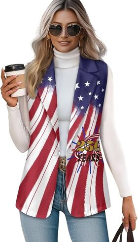 Women's Casual Vest Tops Sleeveless Blazer Suit Lightweight Work Office Outerwear Waistcoat in Saudi Arabia