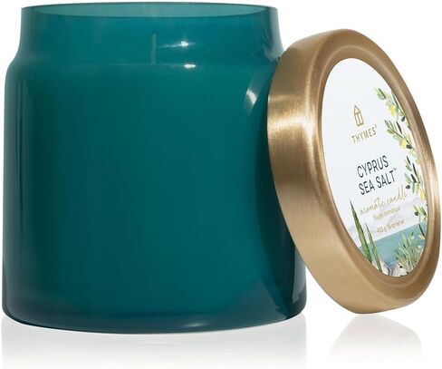 Thymes Poured Glass Jar Candle - Scented Candle for a Fresh Home Fragrance - Aromatherapy Candle in Glass Jar (Cyprus Sea Salt) in Kuwait