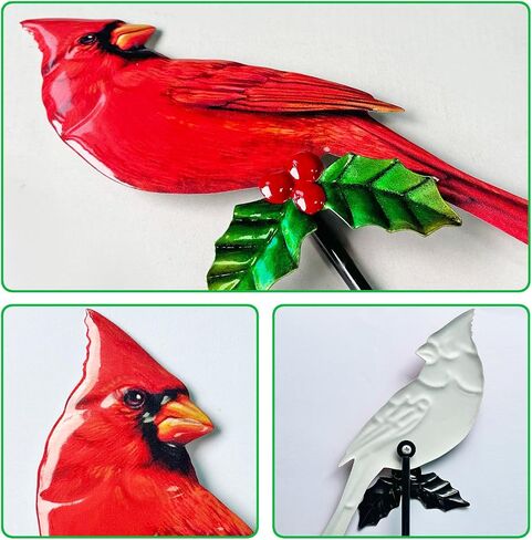 WAIU Metal Cardinal Garden Stakes 3 Pack Outdoor Yard Art, Outside Decorations for Yard,Garden Decorations in Saudi Arabia