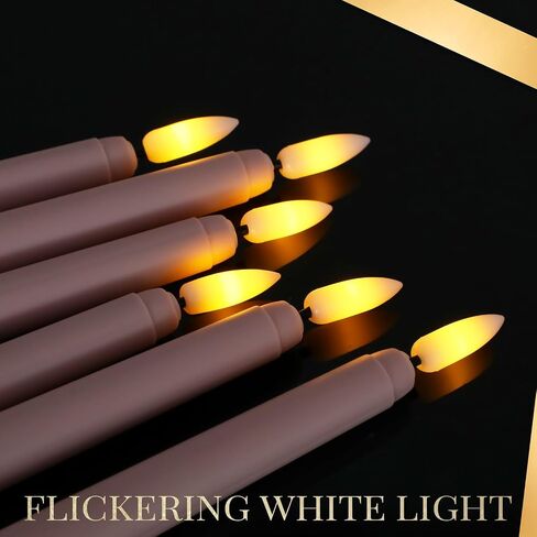 Handepo 48 Pack Flameless Taper Candles Realistic with Yellow Flickering Candlelights Plastic 11 Inch Last Long Battery Operated Window Candlestick for Halloween Christmas(Pink) in Kuwait
