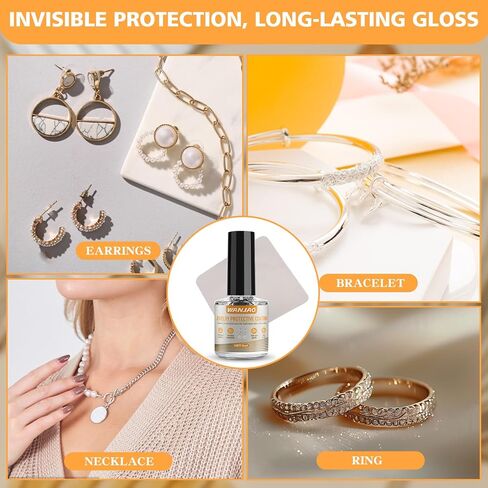 Jewelry Protective Coating, Jewelry Sealant Transparent Traceless Long-Lasting Protection Creates Protective Barrier Between Skin and Metal for Earrings Rings Bracelets in Saudi Arabia