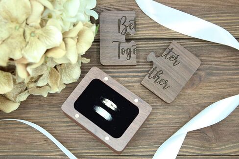 Wooden Ring Puzzle Box, Personalized Better Together Box, Engraved Custom, Engagement Proposal, Ring Bearer in Saudi Arabia