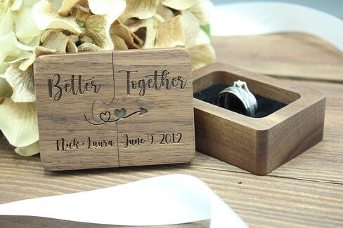 Wooden Ring Puzzle Box, Personalized Better Together Box, Engraved Custom, Engagement Proposal, Ring Bearer in Saudi Arabia