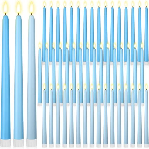 Handepo 48 Pack Flameless Taper Candles Realistic with Yellow Flickering Candlelights Plastic 11 Inch Last Long Battery Operated Window Candlestick for Halloween Christmas(Pink) in Kuwait