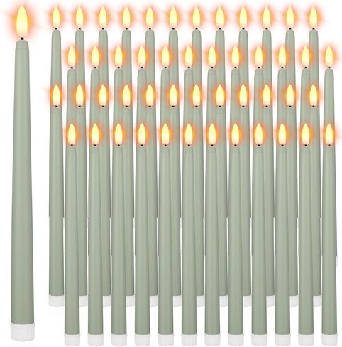 Handepo 48 Pack Flameless Taper Candles Realistic with Yellow Flickering Candlelights Plastic 11 Inch Last Long Battery Operated Window Candlestick for Halloween Christmas(Pink) in Kuwait