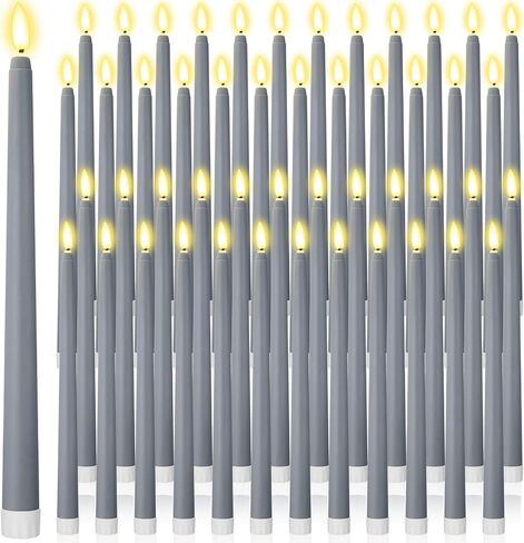Handepo 48 Pack Flameless Taper Candles Realistic with Yellow Flickering Candlelights Plastic 11 Inch Last Long Battery Operated Window Candlestick for Halloween Christmas(Pink) in Kuwait