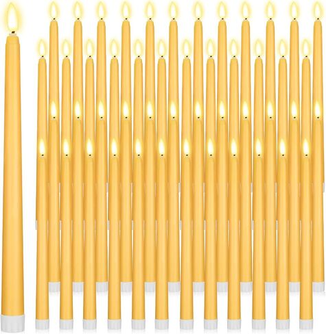 Handepo 48 Pack Flameless Taper Candles Realistic with Yellow Flickering Candlelights Plastic 11 Inch Last Long Battery Operated Window Candlestick for Halloween Christmas(Pink) in Kuwait