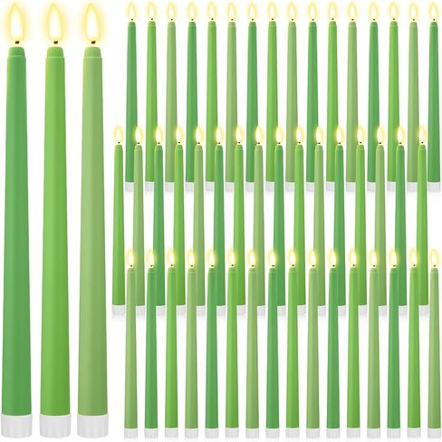 Handepo 48 Pack Flameless Taper Candles Realistic with Yellow Flickering Candlelights Plastic 11 Inch Last Long Battery Operated Window Candlestick for Halloween Christmas(Pink) in Kuwait