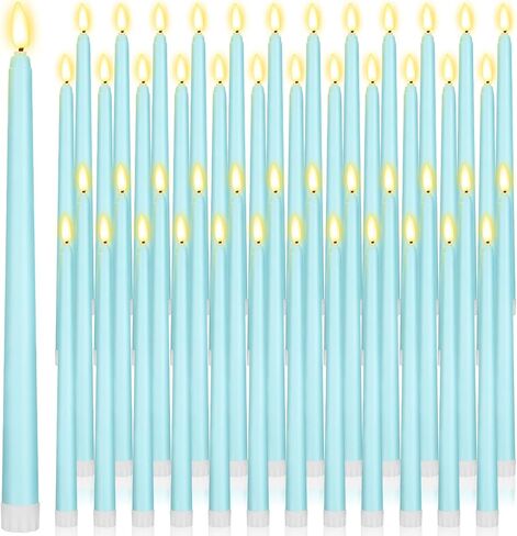 Handepo 48 Pack Flameless Taper Candles Realistic with Yellow Flickering Candlelights Plastic 11 Inch Last Long Battery Operated Window Candlestick for Halloween Christmas(Pink) in Kuwait