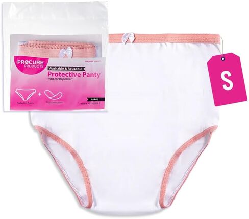 ProCure Women’s Protective Panty - Washable & Reusable Incontinence Underwear, Small (35-38 in Hip), Cotton Panty with Liner Pocket - 1 Each in Saudi Arabia