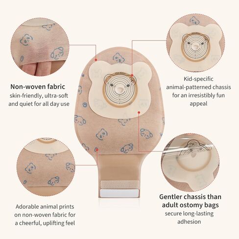 20pcs Kids Colostomy Bag, Disposable Children Drainable Ostomy Bag, One Piece Stoma Bag Ostomy Bag 15mm-40mm Cut-to-Fit, Colostomy Supplies for Surgery Stoma Care in Saudi Arabia