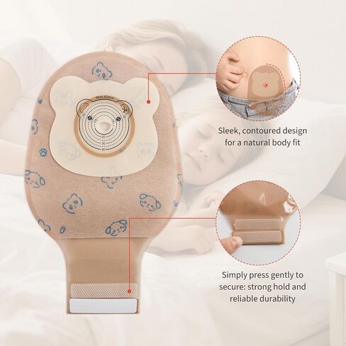 20pcs Kids Colostomy Bag, Disposable Children Drainable Ostomy Bag, One Piece Stoma Bag Ostomy Bag 15mm-40mm Cut-to-Fit, Colostomy Supplies for Surgery Stoma Care in Saudi Arabia