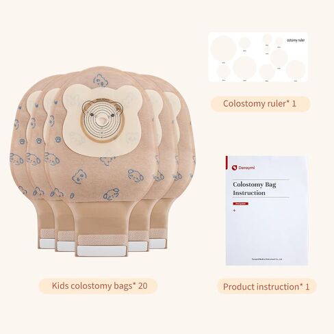 20pcs Kids Colostomy Bag, Disposable Children Drainable Ostomy Bag, One Piece Stoma Bag Ostomy Bag 15mm-40mm Cut-to-Fit, Colostomy Supplies for Surgery Stoma Care in Saudi Arabia