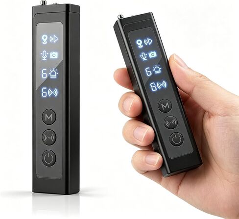Hidden Camera Detectors, Portable RF Wireless Scanner Hidden Detector, GPS Tracker Detector, 2-in-1 Camera Detector with LED Light for Bathroom, Hotel, Travel,6 Levels Sensitivity in Kuwait