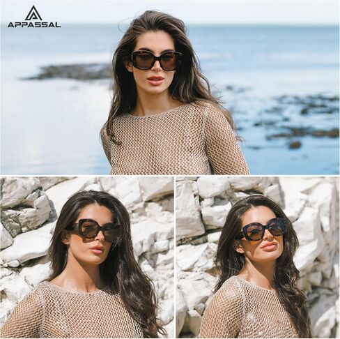 نظارة شمسية كبيرة الحجم مستقطبة بتصميم كلاسيكي من أباسال للنساء، AP3713N in Kuwait