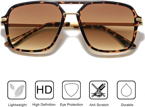 Classic Square Sunglasses for Women & Men 90s Vintage Shades Trendy Aviator Glasses in Saudi Arabia