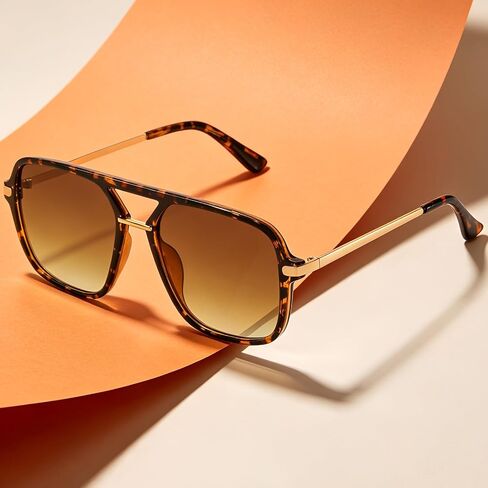 Classic Square Sunglasses for Women & Men 90s Vintage Shades Trendy Aviator Glasses in Saudi Arabia