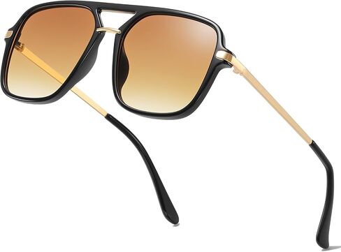 Classic Square Sunglasses for Women & Men 90s Vintage Shades Trendy Aviator Glasses in Saudi Arabia