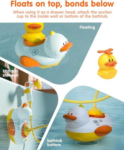 Duckie Baby Bath Toys, Baby Bath Shower Head for Bathtub with Three Squirting Ducks, Birthday Gift for Toddler Boys Girls in Kuwait