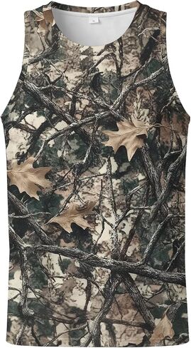 Men's Novelty Camo Tank Top Quick Dry Sleeveless Hunting Gym Shirts Camouflage Print Summer Streetwear in Saudi Arabia