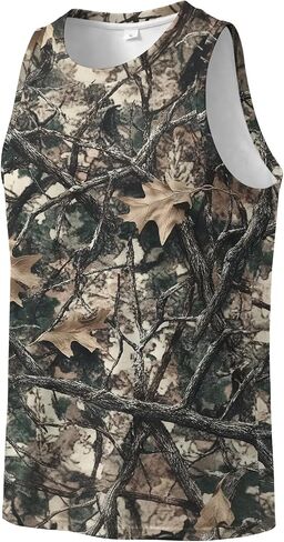 Men's Novelty Camo Tank Top Quick Dry Sleeveless Hunting Gym Shirts Camouflage Print Summer Streetwear in Saudi Arabia