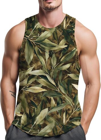 Men's Novelty Camo Tank Top Quick Dry Sleeveless Hunting Gym Shirts Camouflage Print Summer Streetwear in Saudi Arabia
