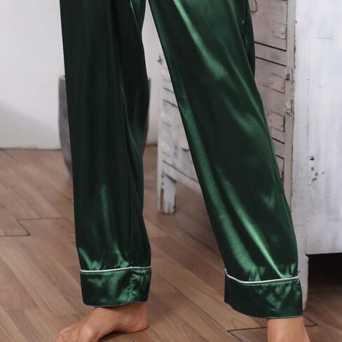 Women's Satin Silk Lace Kimono Robes Pajamas Set Bridesmaids Nightgown Sleepwear in Kuwait