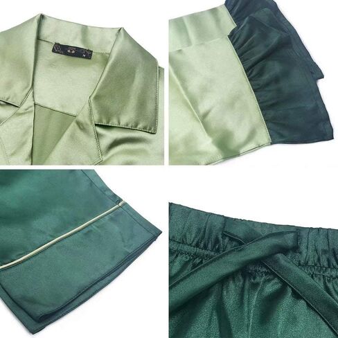 Women's Satin Silk Lace Kimono Robes Pajamas Set Bridesmaids Nightgown Sleepwear in Kuwait