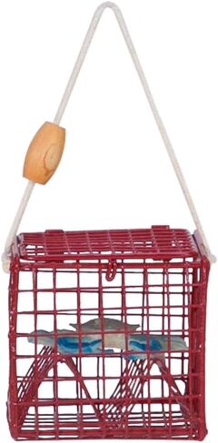 Beachcombers SS-BCS-04042 Trap with Blue Crab, Wood Hanging Ornament, 4-inch in Kuwait