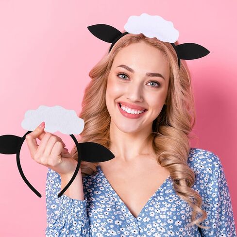 DIYASY 6 قطع من عصابات رأس الأغنام، عصابة رأس من القطيفة على شكل خروف خروف المزرعة وحيوانات الفناء وعيد الميلاد للرجال والنساء في عيد الميلاد وديكور الحفلات in Kuwait